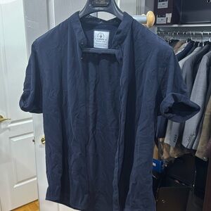 Casual no collar shirt made in Portugal